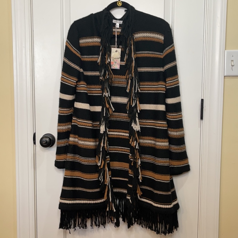 *NEW* JOHNNY WAS NWT ALPACA ADA FRINGED CARDIGAN - Picture 3 of 10